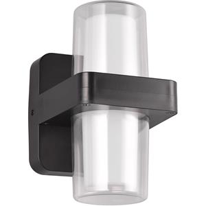 BES LED LED Wandlamp - Wandverlichting - Trion Meyra - 3.5W - 2 Lichtpunten - Warm Wit 3000K - Kegel - Mat Zwart - Kunststof