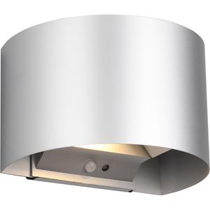 BES LED LED Wandlamp - Tuinverlichting - Trion Taner - 5W - Warm Wit 3000K - Oplaadbare batterijen - Schemeringsensor - Rond - Titaan - Metaal