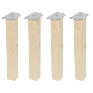 Furniture Legs Europe Vierkanten vuren houten meubelpoot 42 cm (set van 4)