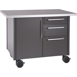 Service- en koffiestation, met 1 deur en 3 laden, l x b x h = 1250 x 740 x 900 mm