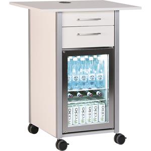 Service- en koffiestation, met 1 koelkast en 2 laden, l x b x h = 800 x 600 x 1015 mm