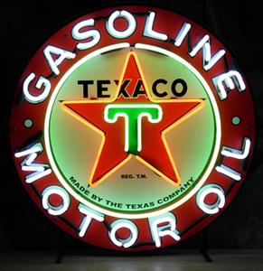 Fiftiesstore Texaco Nieuw Design Neon Verlichting 65 x 65 cm