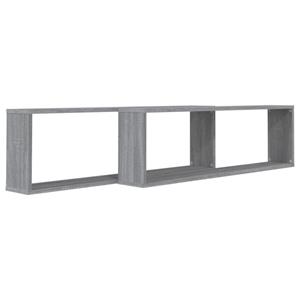vidaXL Wandschappen kubus 2 st 100x15x30 cm bewerkt hout grijs sonoma