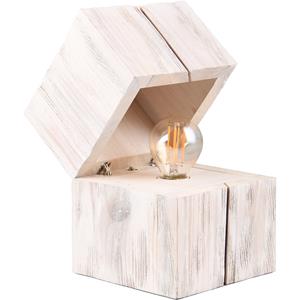 BES LED LED Bureaulamp - Trion Bomo - E14 Fitting - 2W - Zeer Warm Wit 2700K - Wit - Natuur Hout