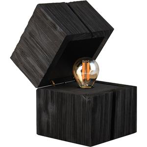 BES LED LED Bureaulamp - Trion Bomo - E14 Fitting - 2W - Zeer Warm Wit 2700K - Zwart - Natuur Hout
