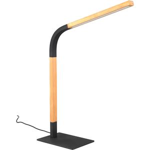 BES LED LED Bureaulamp - Trion Rios - 7W - Warm Wit 3000K - Aanraakschakelaar - Rechthoek - Mat Zwart - Metaal