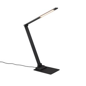 BES LED LED Bureaulamp - Trion Straus - 6.5W - Aanpasbare Kleur - Dimbaar - Rechthoek - Mat Zwart - Metaal