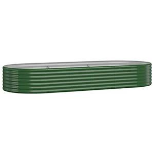 VidaXL Plantenbak 249x100x36 cm gepoedercoat staal groen