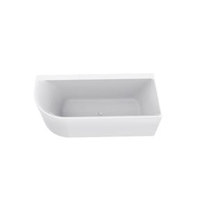 Wiesbaden Hoekbad  Zenn 180x80 Cm Mat Wit Waste Mat Wit