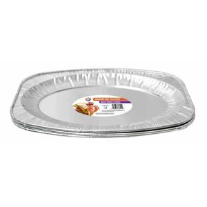 3x stuks - serveerschalen - 35 x 23.5 cm - Aluminium - schotel - wegwerp -