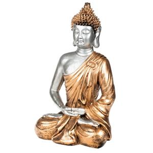 Concorde Boeddha beeld voor binnen zilver/goud 35 cm -