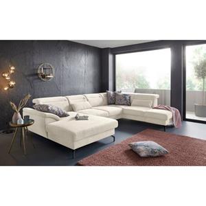 Sit&more Zithoek Percy U-vorm 15 cm poothoogte, zitdiepteverstelling, naar keuze in 2 pootkleuren