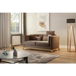 Home affaire 2,5-zitsbank Viva optioneel met houten frame van eikenhout