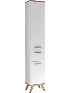 Saphir Hoge kast Quickset 923 Breedte 35,5 cm, houten grepen, deurdemper, glasplateaus