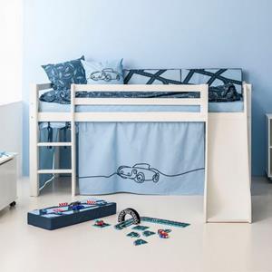 Hoppekids Hoogslaper Cars - Cars Glijbaan & gordijn blauw en veel keus