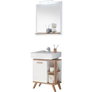 Saphir Badkamerserie Quickset 2-teilig, Waschbeckenunterschrank mit LED-Spiegel (3-delig)