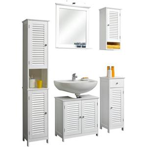 Saphir Badkamerserie Quickset 928 5-teilig, Waschbeckenunterschrank mit LED-Spiegel (6-delig)