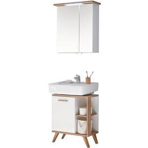 Saphir Badkamerserie Quickset 2-teilig, Waschbeckenunterschrank mit LED-Spiegelschrank (2-delig)
