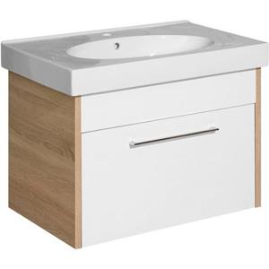 Saphir Badkamerserie Quickset 382 Keramik-Waschtisch mit Waschtischunterschrank (2-delig)