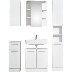 Saphir Badkamerserie Quickset 335 5-teilig, Waschbeckenunterschrank mit LED-Spiegelschrank (5-delig)