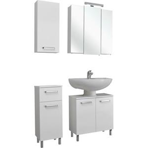 Saphir Badkamerserie Quickset 4-teilig, Waschbeckenunterschrank mit LED-Spiegelschrank (4-delig)