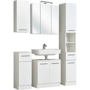 Saphir Badkamerserie Quickset 335 5-teilig, Waschbeckenunterschrank mit LED-Spiegelschrank (5-delig)