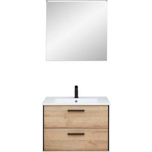 Saphir Badkamerserie Quickset 395 2-teilig, Keramik-Waschtisch mit LED-Spiegel, 75 cm breit (2-delig)