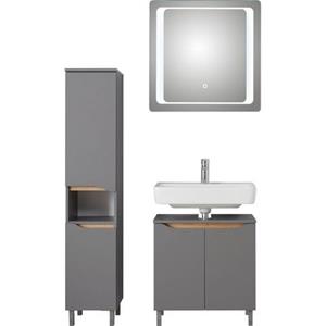 Saphir Badkamerserie Quickset 3-teilig, Waschbeckenunterschrank mit LED-Spiegel (3-delig)