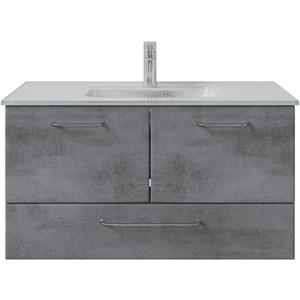 Saphir Badkamerserie Quickset 945 Glas-Waschtisch mit Unterschrank, 99 cm breit, Waschplatz (1 stuk)