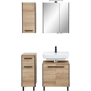 Saphir Badkamerserie Quickset 395 4-teilig, Waschbeckenunterschrank mit LED-Spiegelschrank (4-delig)