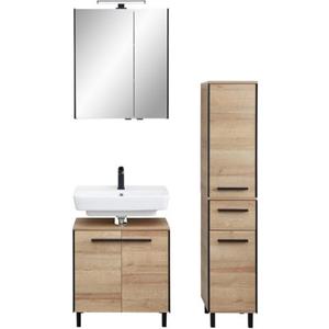 Saphir Badkamerserie Quickset 395 3-teilig, Waschbeckenunterschrank mit LED-Spiegelschrank (4-delig)