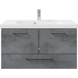 Saphir Badkamerserie Quickset 945 Mineralmarmor-Waschtisch mit Unterschrank, 99 cm breit (1 stuk)