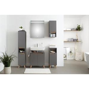 Saphir Badkamerserie Quickset 5-teilig Waschbeckenunterschrank mit LED-Spiegel Voeten niet meegeleverd (5-delig)