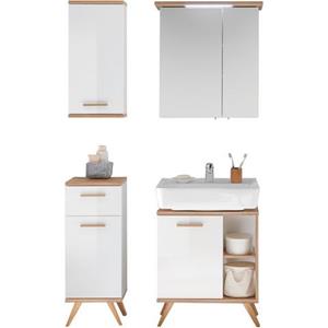 Saphir Badkamerserie Quickset 4-teilig, Waschbeckenunterschrank mit LED-Spiegelschrank (4-delig)