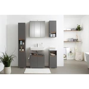 Saphir Badkamerserie Quickset 5-teilig, Waschbeckenunterschrank mit LED-Spiegelschrank Voetstuk set (5-delig)