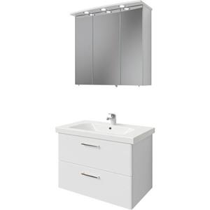 Saphir Badkamerserie Quickset 316 2-teilig, Keramikwaschtisch mit LED-Spiegelschrank (2-delig)