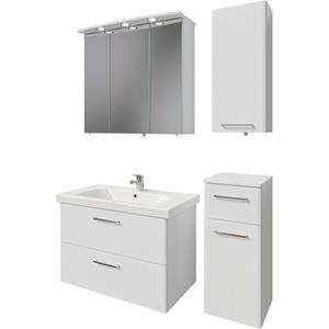 Saphir Badkamerserie Quickset 316 4-teilig, Keramikwaschtisch mit LED-Spiegelschrank (5-delig)
