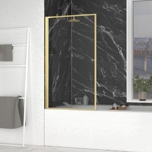 Aurlane Opklapbare Badwand 80x140cm - Geborsteld Gouden Afwerking - Golden Edge