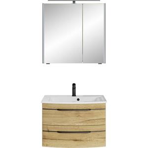Saphir Badmeubelset Serie 7045 2-teilig Mineralmarmor-Waschtisch mit LED-Spiegelschrank (set)