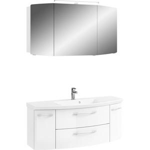 Saphir Badkamerserie Cassca Sprint 2-teilig Mineralmarmor-Waschtisch mit LED-Spiegelschrank