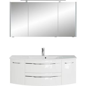 Saphir Badmeubelset Serie 7045 2-teilig Mineralmarmor-Waschtisch mit LED-Spiegelschrank (set)