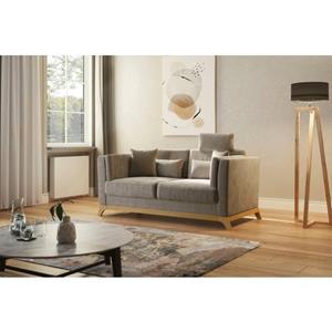 Home affaire 2,5-zitsbank Viva optioneel met houten frame van eikenhout