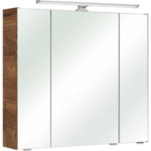 Saphir Spiegelkast Quickset Breedte 80 cm, 3-deurs, ledverlichting, schakelaar-/stekkerdoos