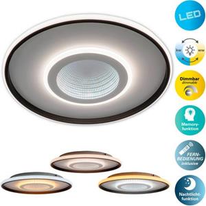 Naeve Leuchten LED-Deckenlampe Redona, weiß/schwarz, Ø 50 cm, CCT, 3D