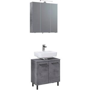 Saphir Badkamerserie Quickset 945 2-teilig, Waschbeckenunterschrank mit LED-Spiegelschrank (2-delig)