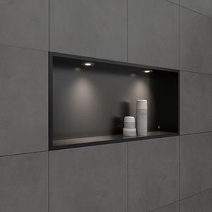 Boss & Wessing Inbouwnis BWS Alfie 30x60 cm Met LED Verlichting Mat Zwart 