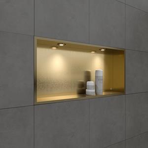 Boss & Wessing Inbouwnis BWS Alfie 30x60 cm Met LED Verlichting Geborsteld Goud 