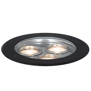 QAZQA Moderne grondspot zwart 3-lichts IP65 - Tribus