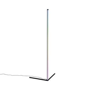 QAZQA Vloerlamp zwart incl. LED met RGB en afstandsbediening - Carla