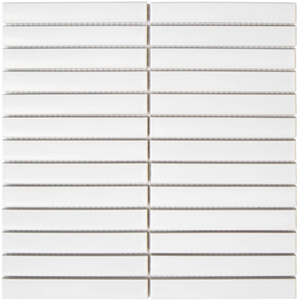 The Mosaic Factory Tegelsample:  Sevilla smalle vinger 2cm mozaïek tegels 30x30 mat wit